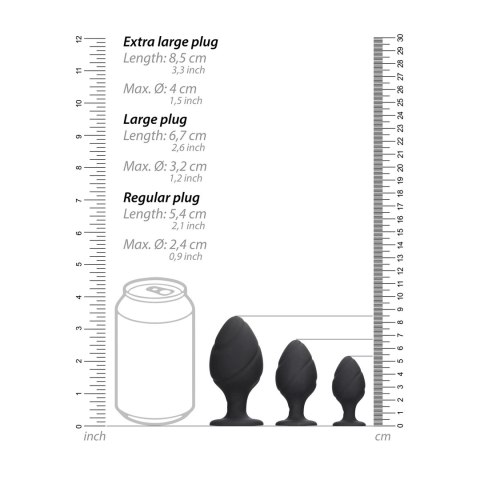 Shots Ouch! Swirled zestaw anatomicznych zatyczek silikonowych