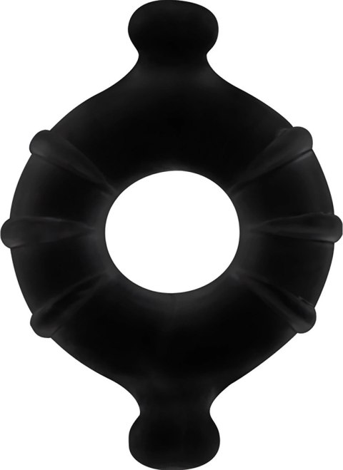 Shots Toys Pierścień anatomiczny średni TPE elastyczny czarny