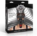 Alpha Dog Czarna maska z uszami i zdejmowaną częścią pyska, uniwersalna