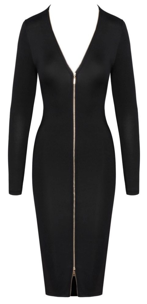 Cottelli Collection Party Sukienka Zip XL czarna, z podwojnym zamkiem