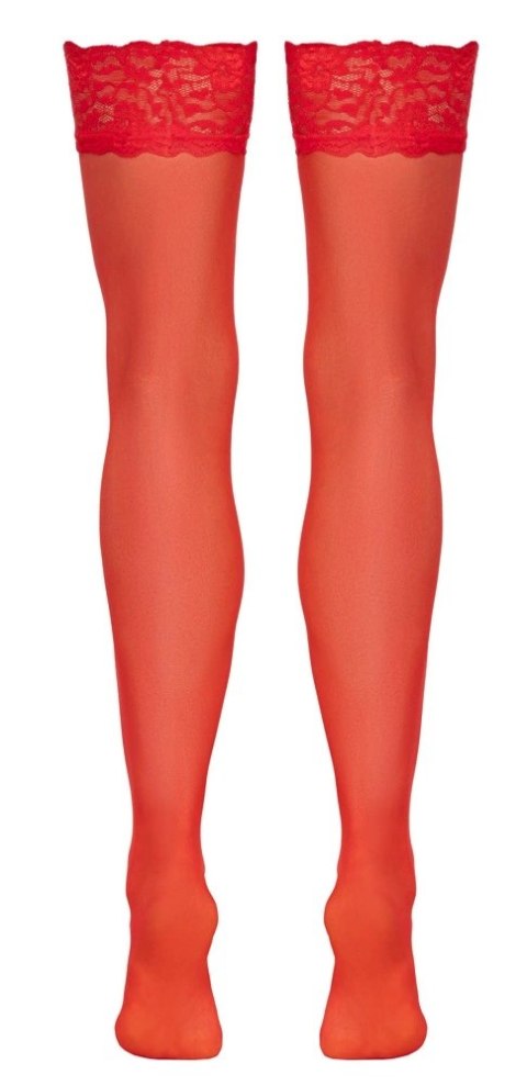 Cottelli LEGWARE Pończochy Czerwone S z Koronką 20 DEN Oeko-Tex