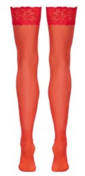 Cottelli LEGWARE pończochy czerwone XL z szeroką koronką 20 den