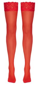 Cottelli LEGWARE pończochy czerwone M z szeroką koronką 20 DEN