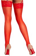 Cottelli Legwear Pończochy Czerwone L z Koronką 20 DEN