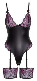 Cottelli Lingerie Body XL z koronką i odpinanymi paskami do pończoch
