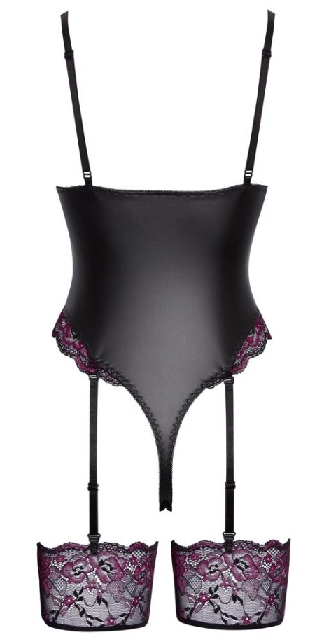 Cottelli Lingerie Body XL z koronką i odpinanymi paskami do pończoch