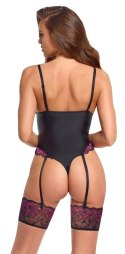 Cottelli Lingerie Body z odpinanymi pasami i koronką S czarny/rożowy
