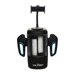 Cyber Milker - urządzenie intymne z wibracją i uchwytem na telefon, czarne/przezroczyste