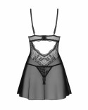 Obsessive Perisia Babydoll & String czarny zestaw z koronką M/L