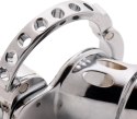XR Brands Chastity Cage Metalowa Srebrna Regulowana 3.25 cala