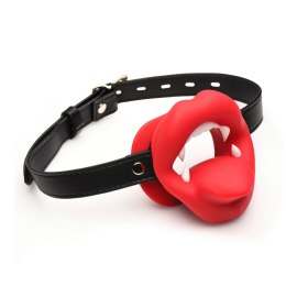 XR Brands Vampire Vibrating Mouth Gag Czerwone Usta i Kły, silikonowy