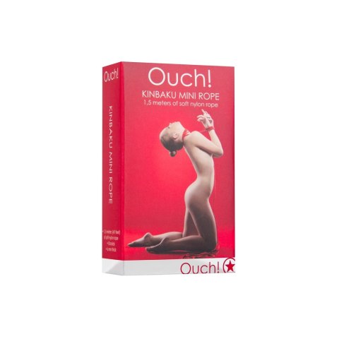 Ouch! Mini lina Kinbaku 1,5 m - sznurek do technik wiązania, czerwony