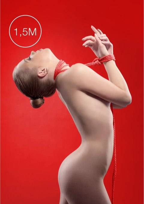 Ouch! Mini lina Kinbaku 1,5 m - sznurek do technik wiązania, czerwony