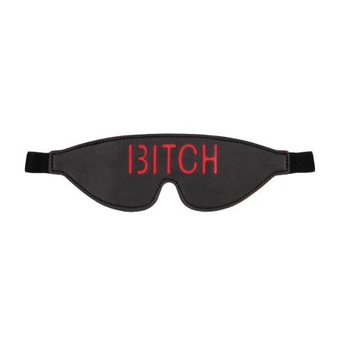 Ouch! by Shots Maska na Oczy z Czerwonym Napisem Skorzana Regulowana