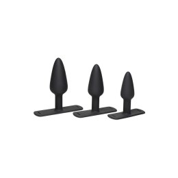 XR Brands 3-częściowy zestaw zatyczek silikonowych z uprzężą