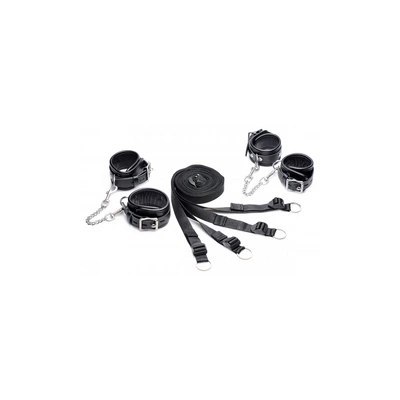 XR Brands Bed Binding Set - System pasow do łożka z mankietami