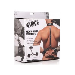XR Brands Neck to Wrist Bondage Set, regulowany, skora PU, czarny