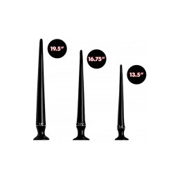 XR Brands Slim Tapered - Zestaw elastycznych stożkowych wtyczek, 3 szt.