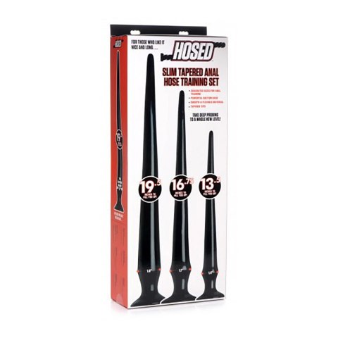 XR Brands Slim Tapered - Zestaw elastycznych stożkowych wtyczek, 3 szt.