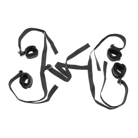 XR Brands Zestaw do krępowania z kajdankami - wytrzymały silikon, uniwersalny rozmiar