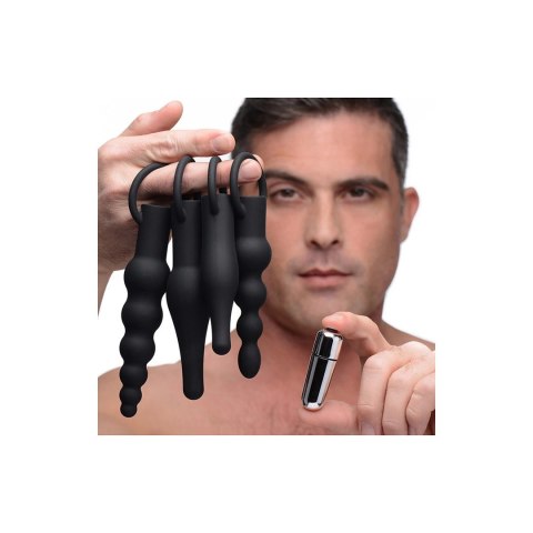 XR Brands Anal Trainer Set silikonowy - 2 tekstury, 2 rozmiary, z wibracjami