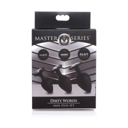 XR Brands Dirty Words zestaw silikonowych zatyczek 3 rozmiary