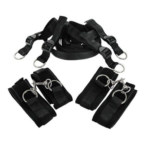 XR Brands Frisky Bedroom Restraint Kit - Uniwersalny zestaw mocujący czarny