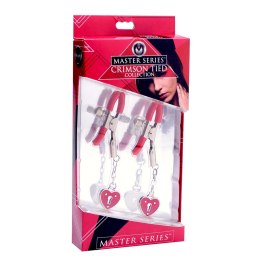 XR Brands Heart Lock - zaciski z sercem, metal, czerwony, regulowane