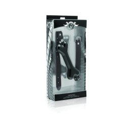 XR Brands Hound regulowany knebel-kość silikonowa, czarno-czerwony