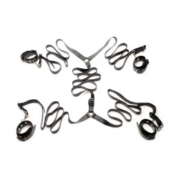 XR Brands Luksusowy Zestaw Skorzany do Przytrzymywania Łożka Czarny