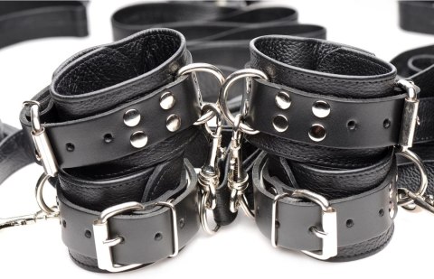 XR Brands Luksusowy Zestaw Skorzany do Przytrzymywania Łożka Czarny