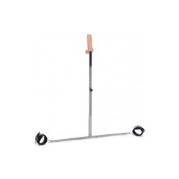 XR Brands Spreader Bar z kajdankami na kostki i odłączanym modułem anatomicznym