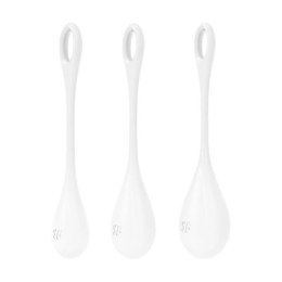 Satisfyer Yoni Power 1 - silikonowe kulki treningowe, biało-czerwone