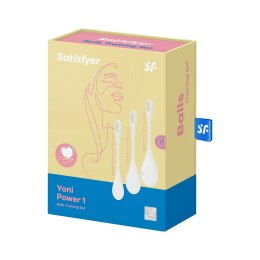 Satisfyer Yoni Power 1 - silikonowe kulki treningowe, biało-czerwone