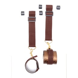 Allure Xplay Kajdanki na nadgarstki pikowane złote akcenty regulowane