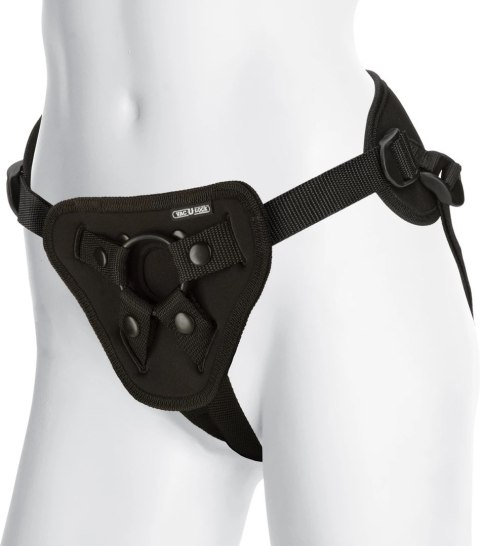 Doc Johnson Corset Harness Platinum - czarna uprząż z otwartym tyłem, regulowana