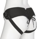 Doc Johnson Corset Harness Platinum - czarna uprząż z otwartym tyłem, regulowana