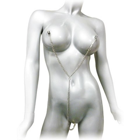 XR Brands Master Series - Zestaw zaciskow z łańcuszkiem i regulacją