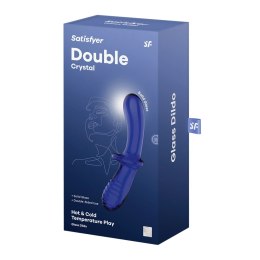 Satisfyer Crystal Glass podwojna anatomiczna forma, szkło, niebieski