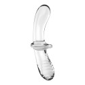 Satisfyer Double Glass - dwustronny model szklany, przezroczysty