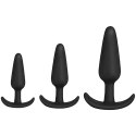 Doc Johnson Anal Trainer Set - Zestaw 3 anatomicznych stożkow, czarny