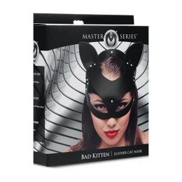 XR Brands Leather Cat Mask - Regulowana maska z naturalnej skory