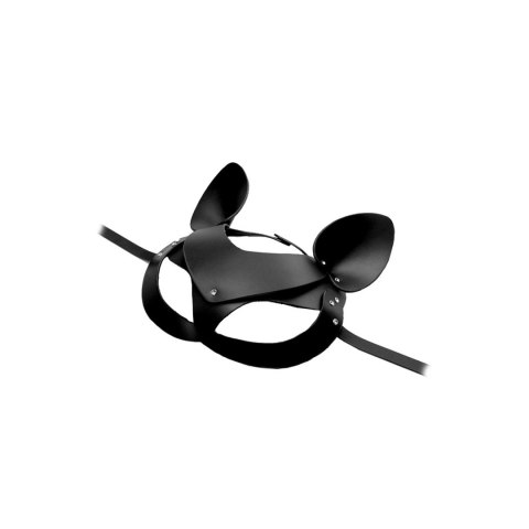 XR Brands Leather Cat Mask - Regulowana maska z naturalnej skory