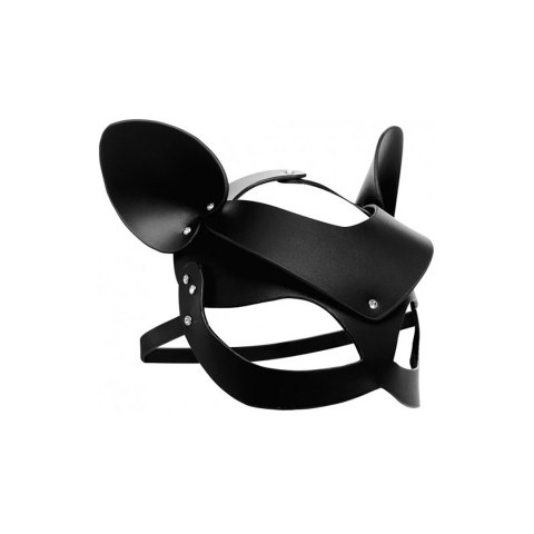 XR Brands Leather Cat Mask - Regulowana maska z naturalnej skory