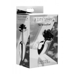 XR Brands Rosebud Model Little - korek analny z aluminiową rożą, czarny, S
