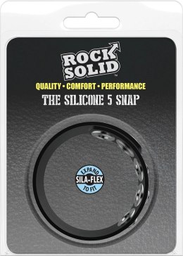 Doc Johnson 3-Snap silikonowy pierścień regulowany anatomiczny czarny