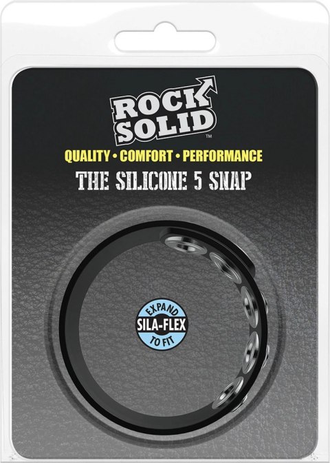 Doc Johnson 3-Snap silikonowy pierścień regulowany anatomiczny czarny