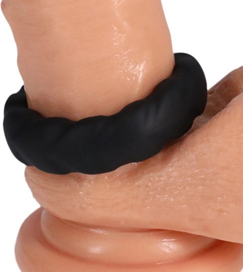 Doc Johnson Fat Tire silikonowy pierścień anatomiczny szeroki czarny