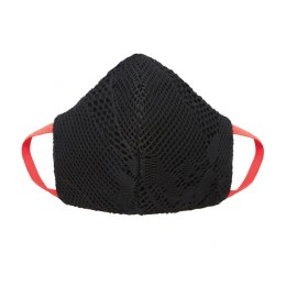 Leg Avenue Allure maska bawełniana z czerwonymi paskami