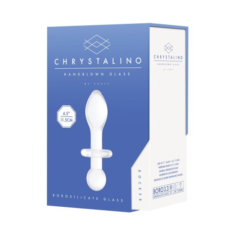 Christalino Rocker szklany korek analny borokrzemianowy, ręcznie wykonany